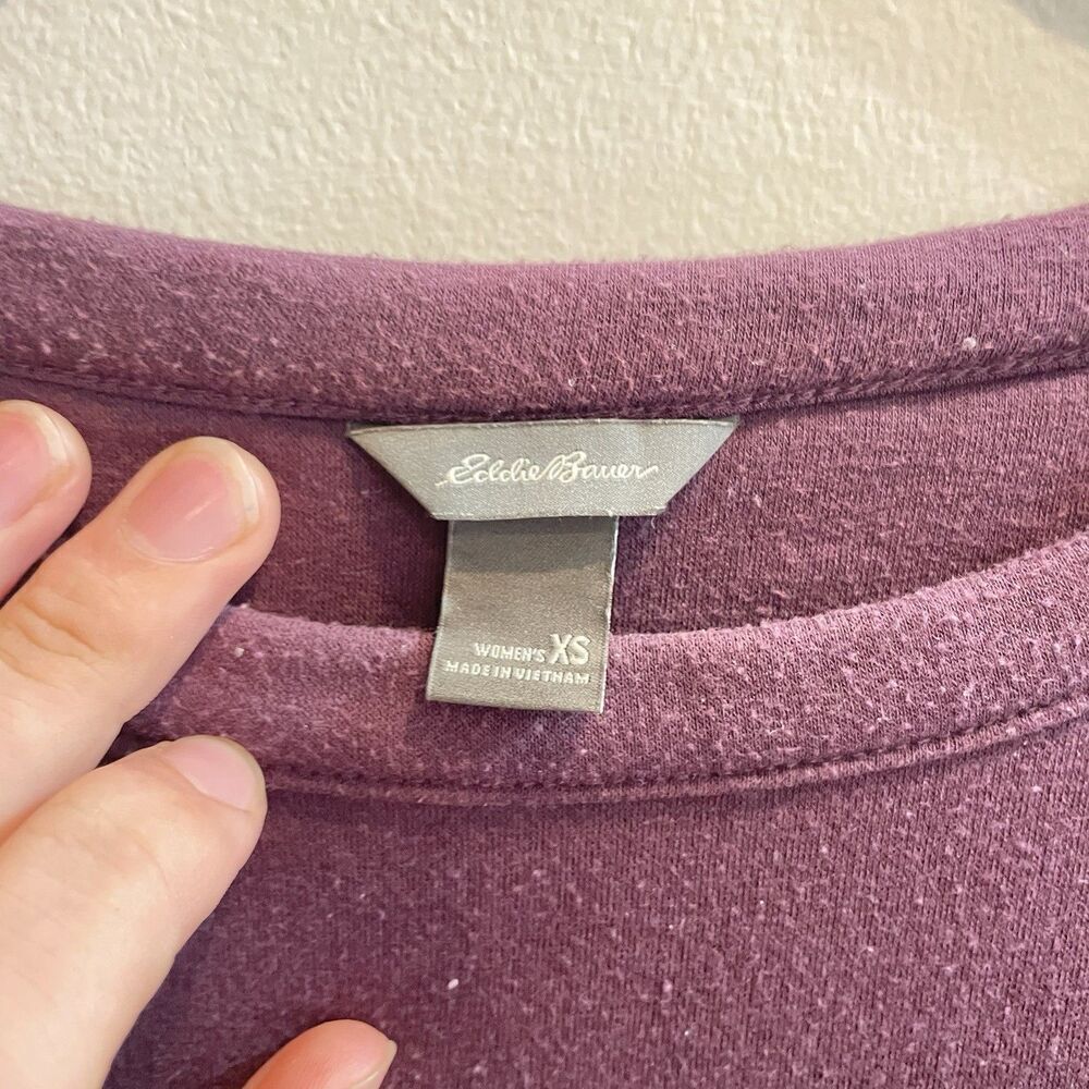 Eddie Bauer Women’s Sweatshirt Sweater Cozy Stretchy Maroon XS Outdoor Camping - Picture 3 of 8